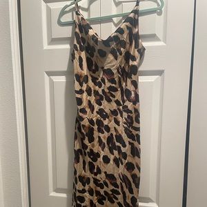 Lulus leopard print sexy slip dress